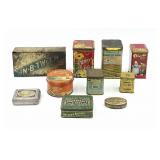 Ten Vintage Advertising Tins
