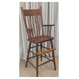 Pressed Back Oak High Chair