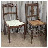 Caned Cottage Chair & Mahogany Side Chair