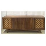 MCM Mahogany Credenza w/ Geometric Panels