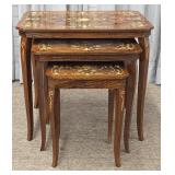 Italian Mahogany & Rosewood Nesting Tables