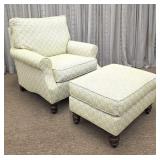 Temple Upholstered Armchair w/ Matching Ottoman