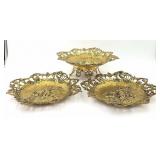 Ornate Bronze Footed Centerpiece Set