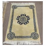 Chinese Hand Tufted Wool Rug W/ Bat Medallions