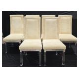 Six Upholstered Chairs w/ Lucite Legs