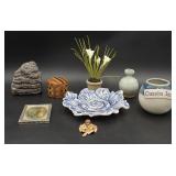 Decorative Items w/Ceramic & Wood Pieces