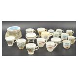 Souvenir Cups & Saucers w/ Various Designs