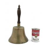12" Brass Hand Bell w/ Wooden Handle