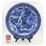 Japanese 19" Arita Blue & White Porcelain Charger
