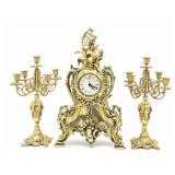 Rocco Style Clock Garniture Set