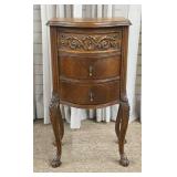 Bow Front Mahogany Three Drawer Stand