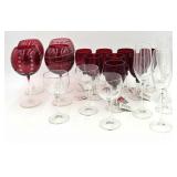 Glassware Set w/ Red & Clear Styles