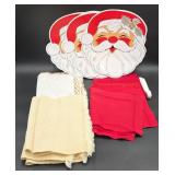 Holiday Santa Decor & Assorted Linens
