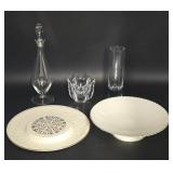 Glass Decanter w/ Orrefers & Lenox