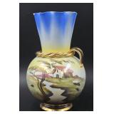 Hand Painted Vase w/ Gold Trim