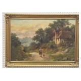 Landscape Oil Painting w/ Cottage Scene