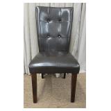 Brown Vinyl Chair w/Tufted Back