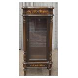 Walnut Intarsia Display Cabinet