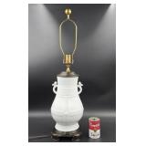 Porcelain Chinoiserie Lamp w/Bird Shaped Handles