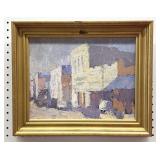 Framed Acrylic Painting of Street Scene on Board