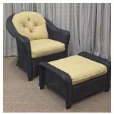 Lloyd Loom Wicker Chair w/ Matching Ottoman