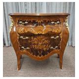 Louis XV Bombe Inlaid Commode Chest