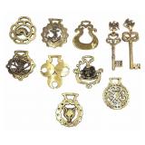Ten Brass Equestrian Harness Medallions