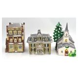 Three 1984 Dept 56 Ceramic Village Buildings