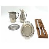 Pewter Pitchers, Trays & Knives