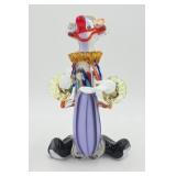 Murano Glass Clown Figurine w/ Multicolor Details