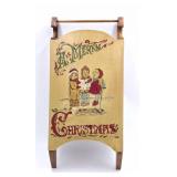 Wooden Sled w/ Hand-Painted Christmas Scene