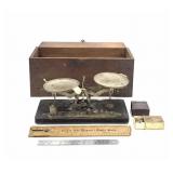 Balance Scale w/Wooden Box & Accessories