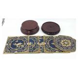 Magnolia & Qi Lin Linens W/ Rosewood Stands