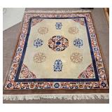 Vintage Chinese Art Deco Wool Hand Knotted Rug