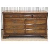 Cherry Chippendale Nine Drawer Dresser