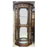 Bow Front Glass Display Cabinet w/Two Doors