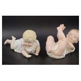 Hand Painted Bisque Piano Babies