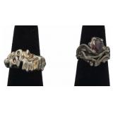 Two Artist Designed & Executed Sterling Rings