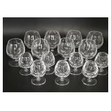 17 Cut Glass Snifters in Varying Sizes