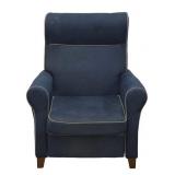 Blue Upholstered Armchair/Recliner w/ Roll Arms