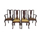 Set of Six Mahogany Queen Anne Dining Chairs