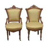 Two Walnut Victorian Side Chairs