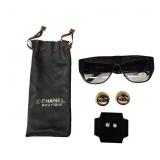 Chanel Sunglasses & Earrings w/Pouch