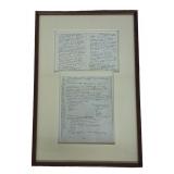 Framed Letter Dealing with Ichabod Compton History