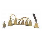 Collection of Brass Bells Including Graduated Set