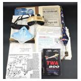 TWA Ephemera Lot w/ Bushnell Binoculars & Umbrella