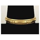 14K Gold Band  with Floral Details