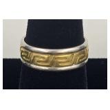 18K and Platinum Diana Greek Key Band