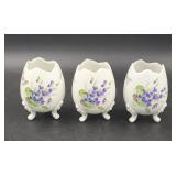 Three Limoge Egg Footed Vases