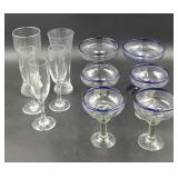 Handblown Margarita Glasses, Flutes,  Beer Glasses
